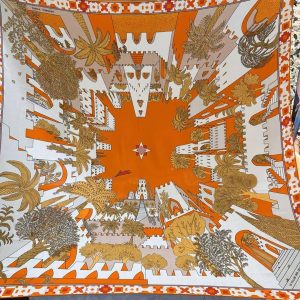 Hermes Le Palais des Quatre Vents Shawl 140 70% Cashmere 30% Silk H244312S 07 - Image 6