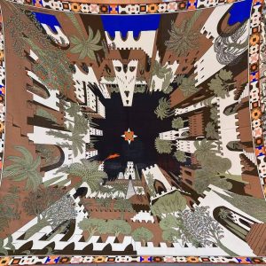 Hermes Le Palais des Quatre Vents Shawl 140 70% Cashmere 30% Silk H244312S 07 - Image 4