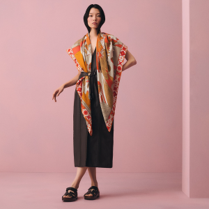 Hermes Le Palais des Quatre Vents Shawl 140 70% Cashmere 30% Silk H244312S 07 - Image 12