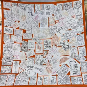 Alternative view of Hermes Le Philateliste du Faubourg Scarf 90 100% H004205S 09