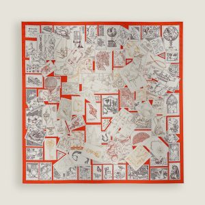 Hermes Le Philateliste du Faubourg Scarf 90 100% H004205S 09