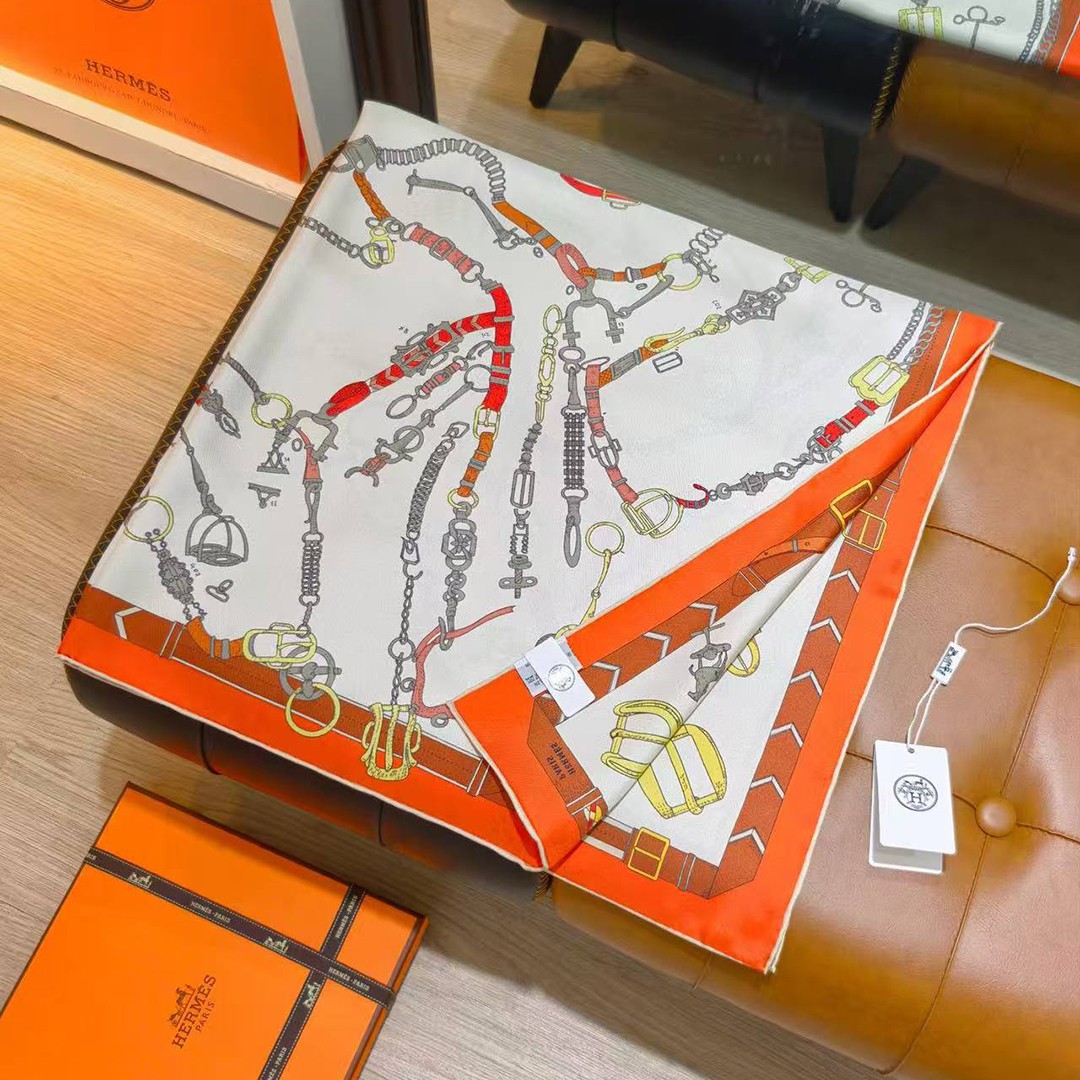 Hermes Les Chevaux Dechaines Scarf 90 100% Silk H004096S 13 - Image 16