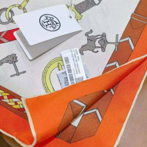 Hermes Les Chevaux Dechaines Scarf 90 100% Silk H004096S 13 - Image 15