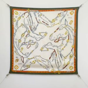 Hermes Les Chevaux Dechaines Scarf 90 100% Silk H004096S 13 - Image 14