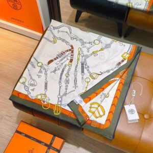 Hermes Les Chevaux Dechaines Scarf 90 100% Silk H004096S 13 - Image 13