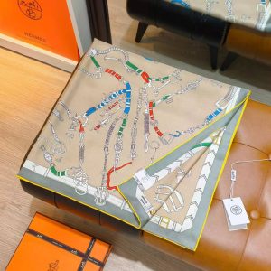 Hermes Les Chevaux Dechaines Scarf 90 100% Silk H004096S 13 - Image 11