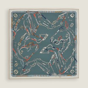 Hermes Les Chevaux Dechaines Scarf 90 100% Silk H004096S 13