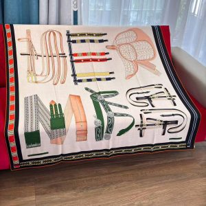 Alternative view of Hermes Lettres Equestres Shawl 140 70% Cashmere 30% Silk H244039S 04