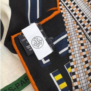 Hermes Lettres Equestres Shawl 140 70% Cashmere 30% Silk H244039S 04 - Image 11