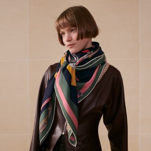 Hermes Lettres Equestres Shawl 140 70% Cashmere 30% Silk H244039S 04 - Image 3