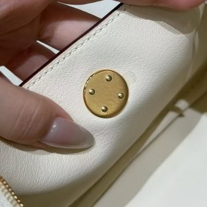 Hermes Lindy 19 CM Bag Handmade In Taurillon Clemence Leather Gold Hardware i2 Nata - Image 5