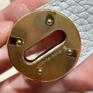 Hermes Lindy 26 CM Bag Handmade In Taurillon Clemence Leather Gold Hardware 08 Blue Pale - Image 3