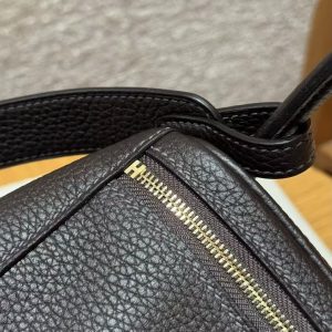 Hermes Lindy 26 CM Bag Handmade In Taurillon Clemence Leather Gold Hardware 46 Ebene - Image 5