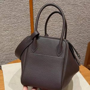 Hermes Lindy 26 CM Bag Handmade In Taurillon Clemence Leather Silver Hardware 46 Ebene - Image 20