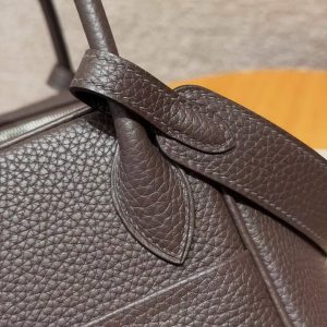 Hermes Lindy 26 CM Bag Handmade In Taurillon Clemence Leather Silver Hardware 46 Ebene - Image 11