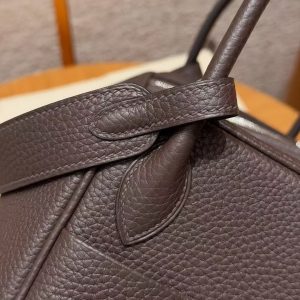 Hermes Lindy 26 CM Bag Handmade In Taurillon Clemence Leather Silver Hardware 46 Ebene - Image 9