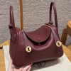Hermes Lindy 26 CM Bag Handmade In Swift Leather Gold Hardware 55 Rouge H