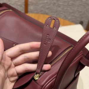 Hermes Lindy 26 CM Bag Handmade In Swift Leather Gold Hardware 55 Rouge H - Image 14