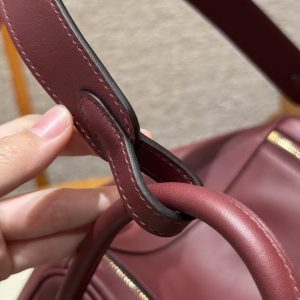 Hermes Lindy 26 CM Bag Handmade In Swift Leather Gold Hardware 55 Rouge H - Image 8