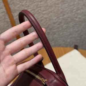 Hermes Lindy 26 CM Bag Handmade In Swift Leather Gold Hardware 55 Rouge H - Image 6