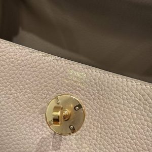 Hermes Lindy 26 CM Bag Handmade In Taurillon Clemence Leather Gold Hardware 81 Gris Tourterelle - Image 18