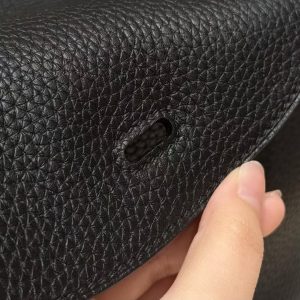Hermes Lindy 26 CM Bag Handmade In Taurillon Clemence Leather Silver Hardware 89 Noir - Image 6