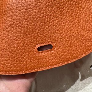 Hermes Lindy 26 CM Bag Handmade In Taurillon Clemence Leather Silver Hardware 9J Feu - Image 6
