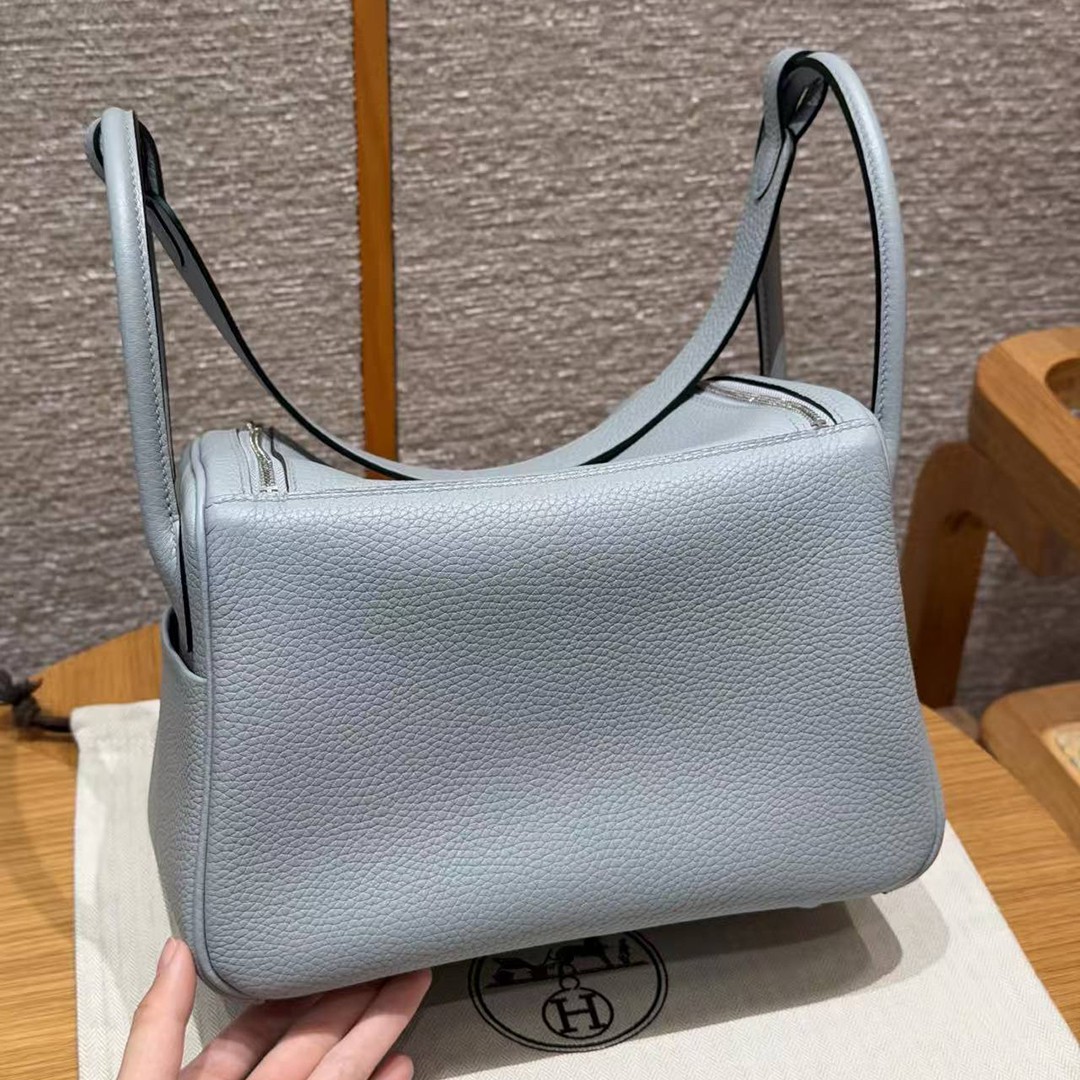 Hermes Lindy 26 CM Bag Handmade In Taurillon Clemence Leather Silver Hardware P0 Girs Pantin - Image 2
