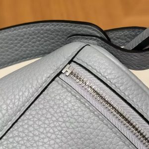 Hermes Lindy 26 CM Bag Handmade In Taurillon Clemence Leather Silver Hardware P0 Girs Pantin - Image 7