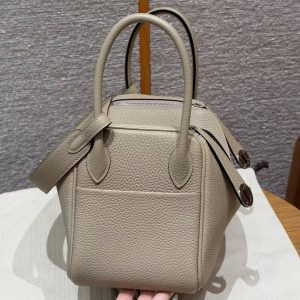 Hermes Lindy 26 CM Bag Handmade In Taurillon Clemence Leather Silver Hardware S2 Trench - Image 18