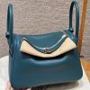 Hermes Lindy 26 CM Bag Handmade In Swift Leather Sliver Hardware W0 Vert Bosphore