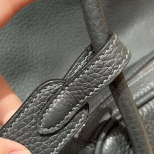 Hermes Lindy 26 CM Bag Handmade In Taurillon Clemence Leather Silver Hardware q0 Vert Mangrove - Image 6