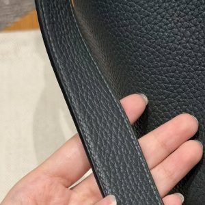 Hermes Lindy 26 CM Bag Handmade In Taurillon Clemence Leather Silver Hardware q0 Vert Mangrove - Image 5
