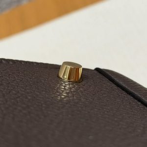 Hermes Lindy 30 CM Bag Handmade In Taurillon Clemence Leather Gold Hardware 47 Chocolate - Image 3