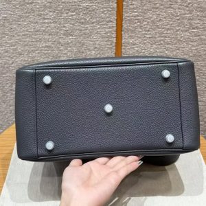 Hermes Lindy 30 CM Bag Handmade In Taurillon Clemence Leather Sliver Hardware 85 Ardoise - Image 15