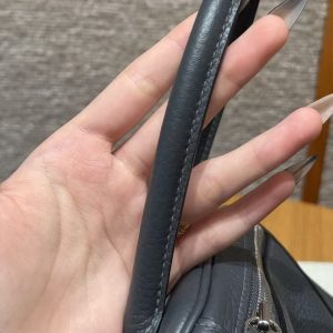 Hermes Lindy 30 CM Bag Handmade In Taurillon Clemence Leather Sliver Hardware 85 Ardoise - Image 3