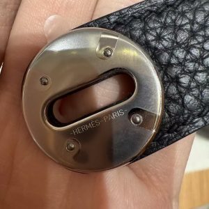 Hermes Lindy 30 CM Bag Handmade In Taurillon Clemence Leather Sliver Hardware 89 Noir - Image 4