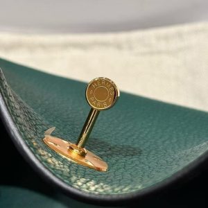 Hermes Lindy 30 CM Bag Handmade In Taurillon Clemence Leather Gold Hardware Z6 Malachite - Image 4