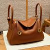 Hermes Lindy 30 CM Bag Handmade In Taurillon Clemence Leather Gold Hardware ck37 Gold