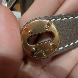 Hermes Lindy Mini 19 CM Bag Handmade In Swift Leather Gold Hardware 18 Etoupe - Image 13