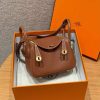 Hermes Lindy Mini 19 CM Bag Handmade In Taurillon Clemence Leather Gold Hardware 37 Gold