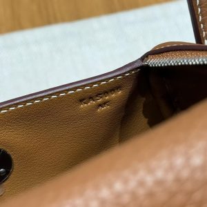 Hermes Lindy Mini 19 CM Bag Handmade In Taurillon Clemence Leather Silver Hardware 37 Gold - Image 13