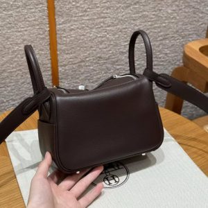 Hermes Lindy Mini 19 CM Bag Handmade In Swift Calfskin Leather Silver Hardware 46 Ebene - Image 2