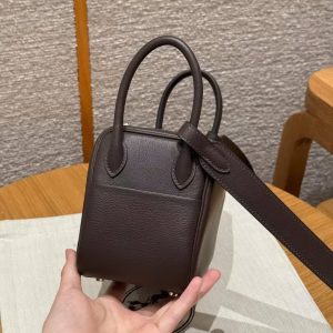 Hermes Lindy Mini 19 CM Bag Handmade In Swift Calfskin Leather Silver Hardware 46 Ebene - Image 21