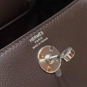Hermes Lindy Mini 19 CM Bag Handmade In Swift Calfskin Leather Silver Hardware 46 Ebene - Image 19