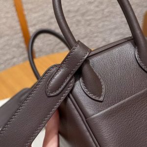 Hermes Lindy Mini 19 CM Bag Handmade In Swift Calfskin Leather Silver Hardware 46 Ebene - Image 14