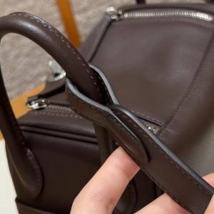 Hermes Lindy Mini 19 CM Bag Handmade In Swift Calfskin Leather Silver Hardware 46 Ebene - Image 12