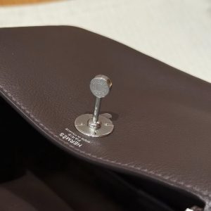 Hermes Lindy Mini 19 CM Bag Handmade In Swift Calfskin Leather Silver Hardware 46 Ebene - Image 7