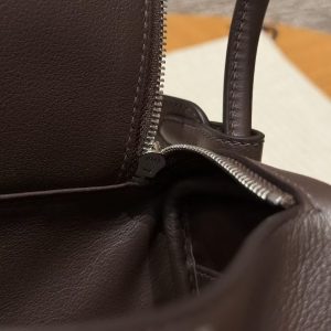 Hermes Lindy Mini 19 CM Bag Handmade In Swift Calfskin Leather Silver Hardware 46 Ebene - Image 6