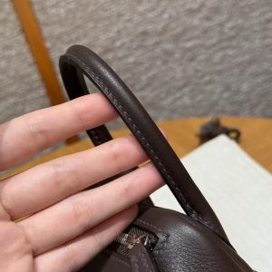 Hermes Lindy Mini 19 CM Bag Handmade In Swift Calfskin Leather Silver Hardware 46 Ebene - Image 5